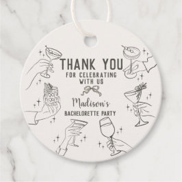 Beige Retro Cocktailfeest Afscheidscocktail voor d Bedankjes Labels