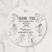 Beige Retro Cocktailparty Verloofde Dessert Bedankjes Labels (Achterkant)