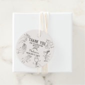 Beige Retro Cocktailparty Verloofde Dessert Bedankjes Labels (In situ)