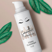 Beige Retro Font Lash Bath Shampoo Wrap Around Rechthoekige Sticker