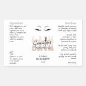 Beige Retro Font Lash Bath Shampoo Wrap Around Rechthoekige Sticker (Voorkant)