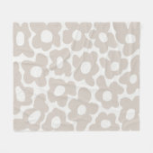 Beige Retro Groovy Baby Bloemen Patroon Fleece Deken (Voorkant (Horizontaal))