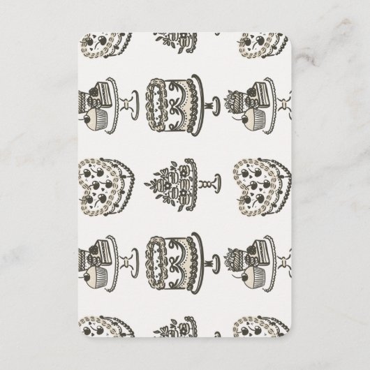 Beige Retro Hart Coquette Cake Registry Insert Informatiekaartje (Achterkant)