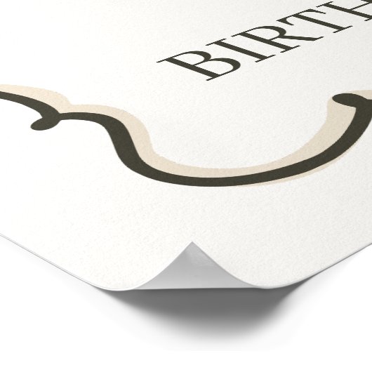 Beige Retro Hart Coquette Cake Verjaardag Welkom Poster (Hoek)