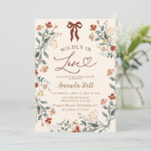 Beige Ribbon Wildflower Vrijgezellenfeest Kaart (Staand voorkant)