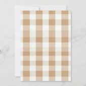 Beige Rocking Horse Brown Gingham Arch Baby shower Kaart (Achterkant)