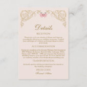Beige Rococo Vintage Wedding Details Informatiekaartje (Voorkant)