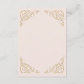 Beige Rococo Vintage Wedding Details Informatiekaartje (Achterkant)