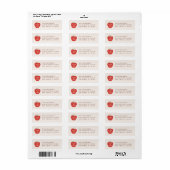 Beige Rode Appel Voorschools Afstudeeradreslabel Etiket (Full Sheet)