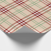 Beige, rode, en groene kerst inpakpapier (Hoek)