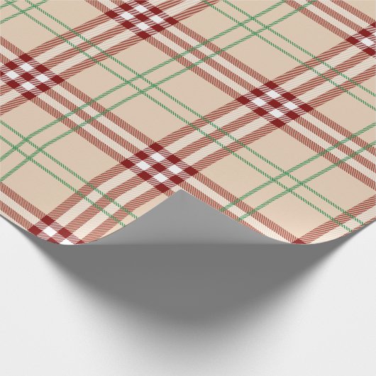 Beige, rode, en groene kerst inpakpapier (Hoek)