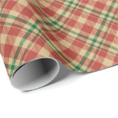  beige rode groene vlekvormig diagonaal patroon cadeaupapier (Rol Hoek)
