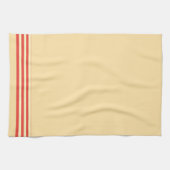 Beige + Rode Streep Afwerking Keuken Handdoek (Horizontaal)