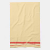 Beige + Rode Streep Afwerking Keuken Handdoek (Verticaal)