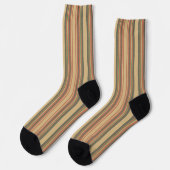  beige rode zwarte strepen kerstmis sokken (Links)