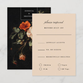 Beige Romantic Floral Backer Dutch Masters RSVP Kaart
