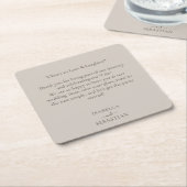 Beige Romantic Funny Message Wedding Kartonnen Onderzetters (Schuin)