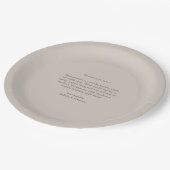 Beige Romantisch Bericht Trouwen Papieren Bordje (Gekanteld)