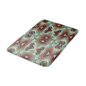 Beige Rood Bruin Aqua Blauw Groen Zwart Tribal Art Badmat (Gekanteld)