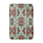 Beige Rood Bruin Aqua Blauw Groen Zwart Tribal Art Badmat (Voorkant Verticaal)