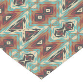 Beige Rood Bruin Aqua Blauw Groen Zwart Tribal Art Medium Tafelloper (Hoek)