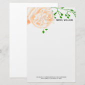 Beige Roos Briefpapier (Voorkant / Achterkant)