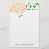 Beige Roos Briefpapier (Voorkant)