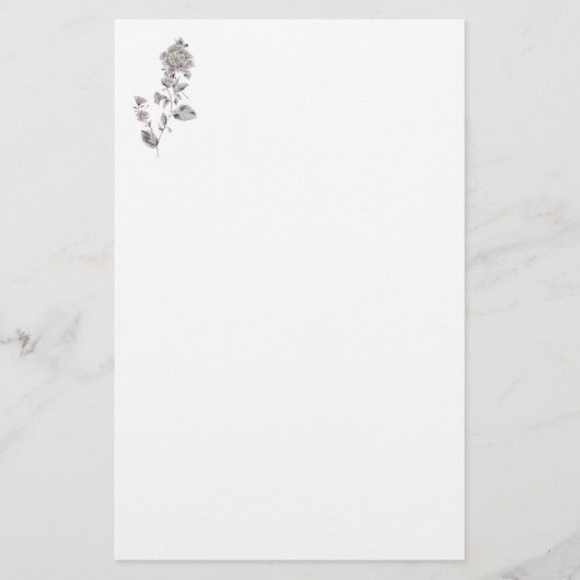 Beige roos briefpapier (Voorkant)