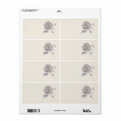 Beige roos etiket (Full Sheet)