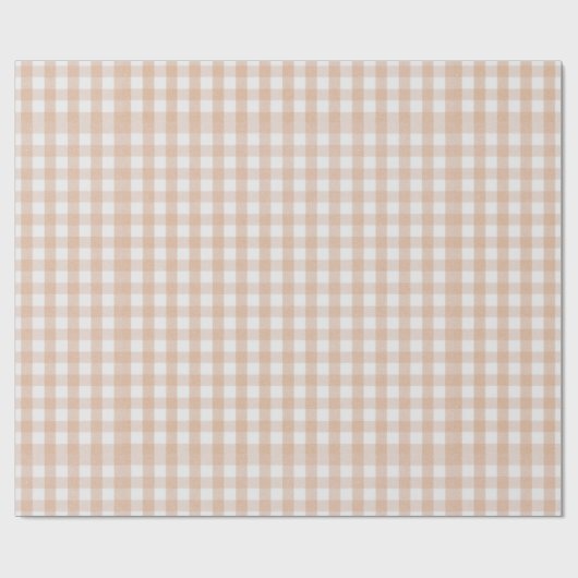 Beige Roos geruite inpakpapier (Vlak)