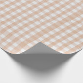 Beige Roos geruite inpakpapier (Hoek)