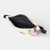 Beige roos gouden bloemengroen naam monogram heuptasje (Open)