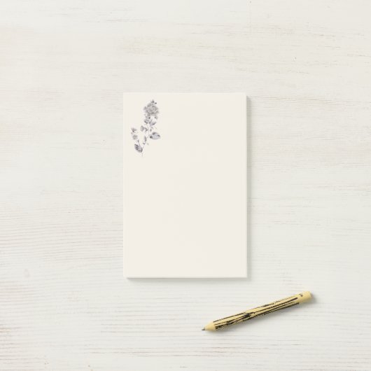 Beige roos post-it® notes (Op bureau)
