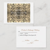  Beige Roos RSVP-kaart Notitiekaartje (Voorkant / Achterkant)