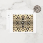  Beige Roos RSVP-kaart Notitiekaartje (Voorkant / Achterkant in situ)