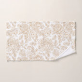 Beige Roos ventilatorpatroon Bad Handdoek (Handdoek)