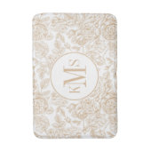 Beige  Roos ventilatorpatroon Badmat (Voorkant Verticaal)