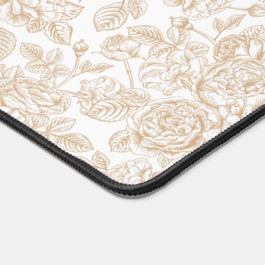 Beige Roos ventilatorpatroon Bureaumat (Hoek)