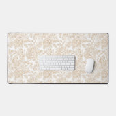 Beige  Roos ventilatorpatroon Bureaumat (Keyboard & Muis)