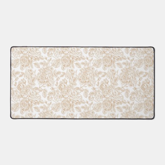 Beige  Roos ventilatorpatroon Bureaumat (Voorkant)