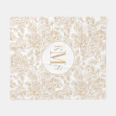 Beige  Roos ventilatorpatroon Fleece Deken (Voorkant (Horizontaal))