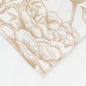 Beige  Roos ventilatorpatroon Fleece Deken (Hoek)