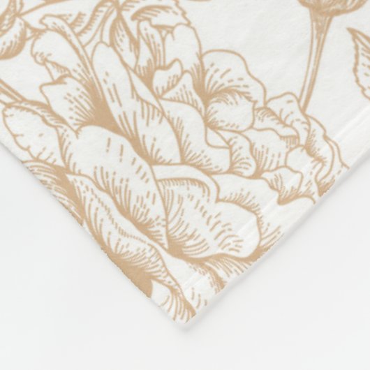Beige  Roos ventilatorpatroon Fleece Deken (Hoek)