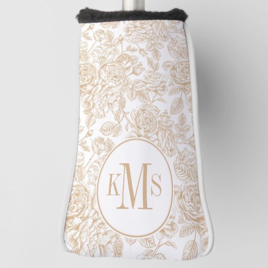 Beige  Roos ventilatorpatroon Golfheadcover (Draai 90)