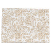 Beige  Roos ventilatorpatroon Groot Cadeauzakje (Achterkant)