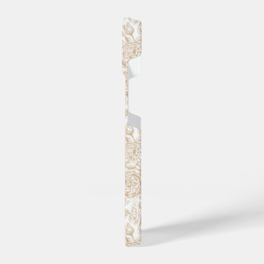 Beige  Roos ventilatorpatroon iPhone Hoesje (Linkerkant)