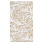 Beige  Roos ventilatorpatroon Klein Cadeauzakje (Achterkant)
