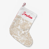 Beige  Roos ventilatorpatroon Kleine Kerstsok (Voorkant (Hangend))