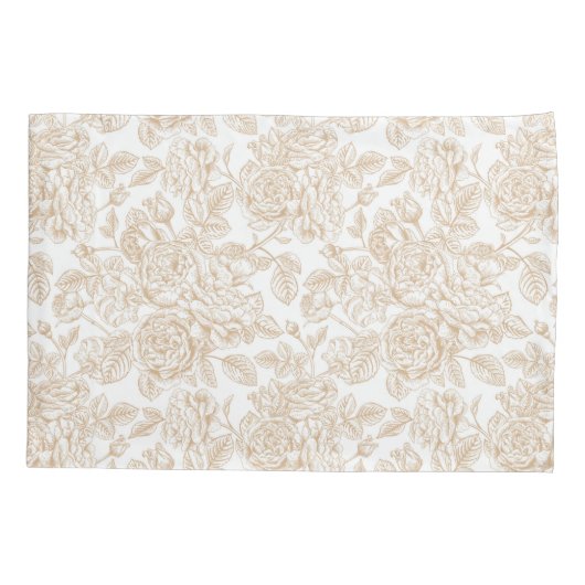 Beige  Roos ventilatorpatroon Kussensloop (Achterkant)