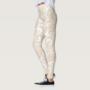 Beige  Roos ventilatorpatroon Leggings